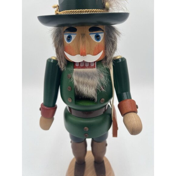 Vintage 15" STEINBACH German Forest Warden Nutcracker Satchel Real Hair Beard - Picture 8 of 8